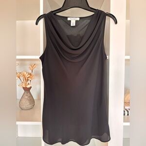 White House Black Market Black Sleeveless Blouse Top